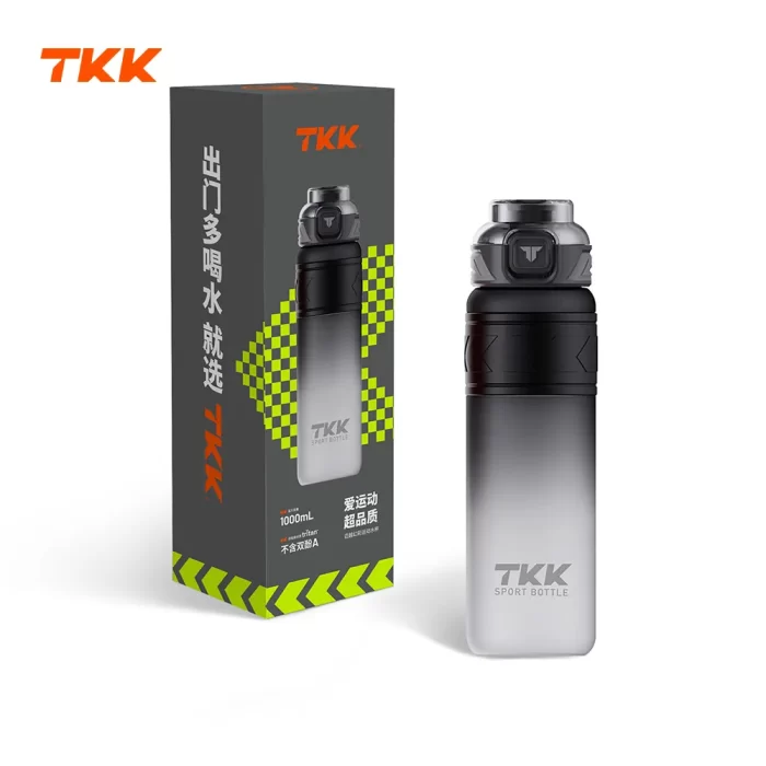 TKK 1000ml Sports Water Bottles with Removable Straw BPA Free Tritan Bottles with Strap for School, Fitness, Gym, Outdoor