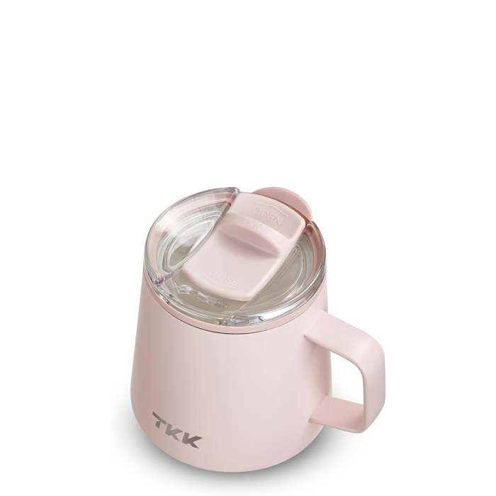 TKK 12 oz Insulated Coffee Mug with Handle Ceramic Coating Detachable Slider Lid Stainless Steel Tumbler Double Wall Vacuum Travel Cup Brand: TKK