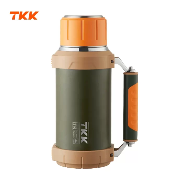 Large Coffee Thermos for Hot Drinks Stainless Steel Thermos 2QT 64oz Vacuum Insulated Bottle With Cup Handle Keeps Liquids Hot And Cold For Up To 24 For Outdoor Gathering Camping